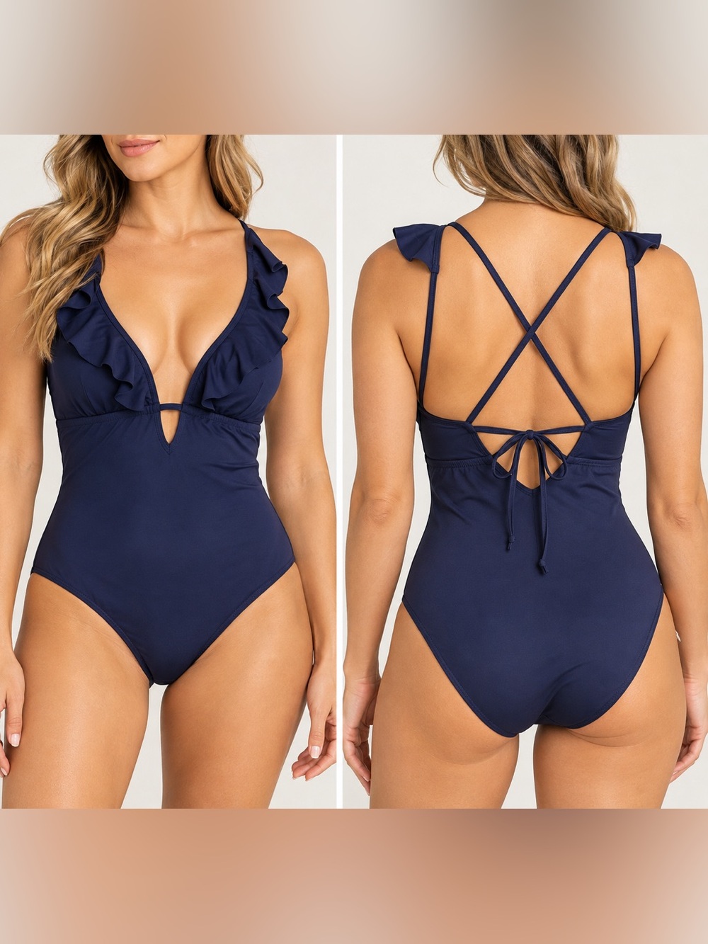 Cupshe NWT Navy One Piece